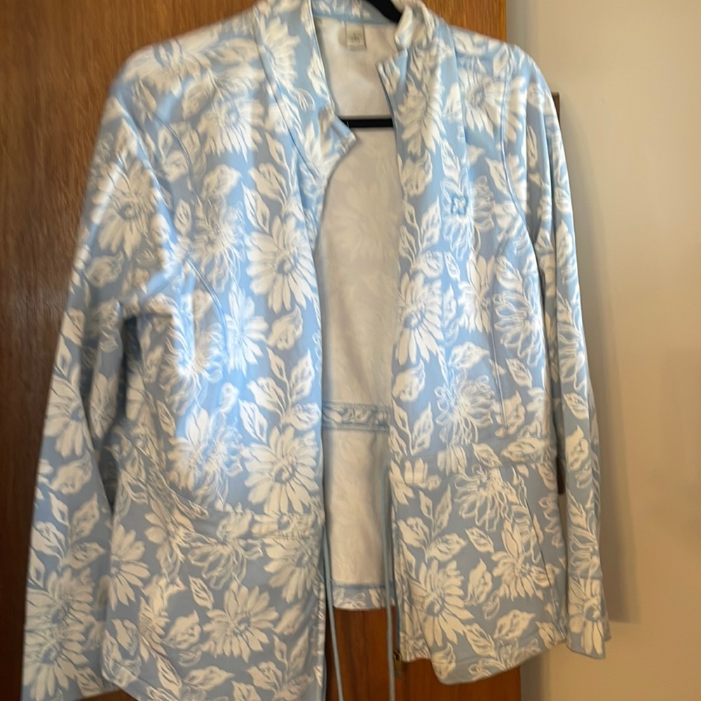 Blue and white Liz Claiborne sports jacket
